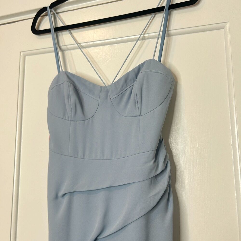 NEW Anthropologie BHLDN Emanuelle Georgette Blue Midi Dress Size 8 - Picture 6 of 8